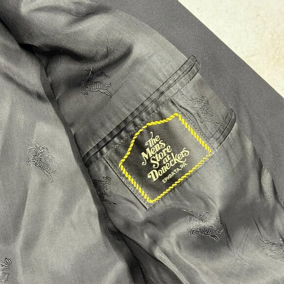 Burberry London Blazer Black Sport Coat Wool Made in USA 42L *No Buttons - Picture 7 of 12